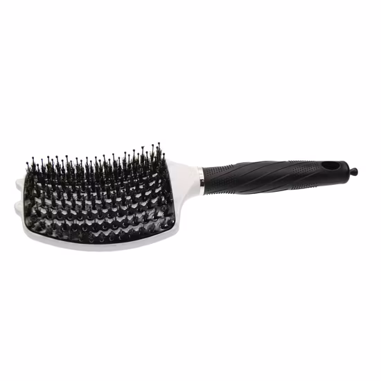 Brosse à cheveux professionnelle en poils de sanglier Brosse démêlante ventilée incurvée