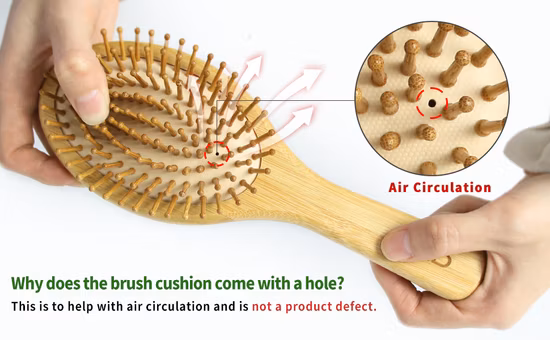 New Mold Paddle Shape Air Cushion Massage Hair Brush with Soft Touch Paint and with Bow Decoration