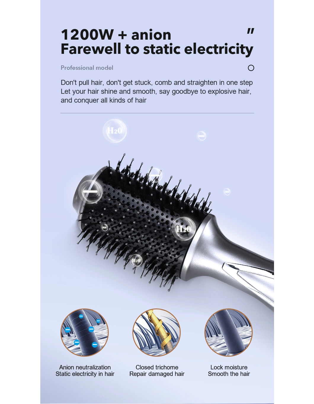 Wet and Dry Dual Purpose Magic Electric Hot Air Comb Multifunction Electronic Hair Straightener Comb Hair Comb Brush