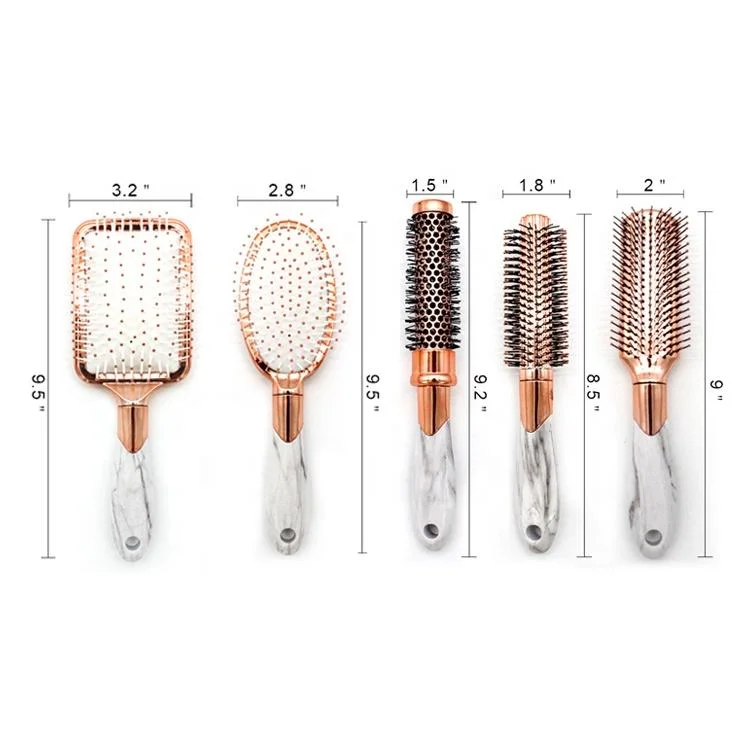 Hot Selling Plastic Detangling Hair Brush Curly Nano Scalp Massager Nylon Nontoxic Hair Brush Sets