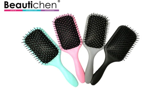 La brosse en nylon à pagaie pour cheveux personnalisée Beautichen aide à toiletter et à démêler tous les types de cheveux avec des poils à pointe en nylon