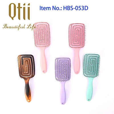 Brosse à cheveux mouillée incurvée et ventilée démêlante sans douleur avec épingle en nylon super doux