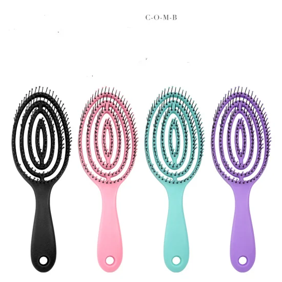 Brosse à cheveux démêlante biodégradable ventilée avec logo personnalisé Curly