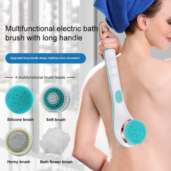 Brosse de douche de bain électrique 5 en 1 pour le corps et les pieds