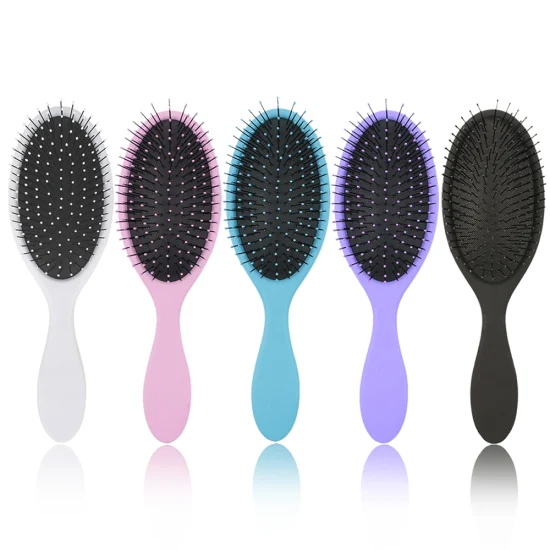 Logo personnalisé Premium Quality Wholesale Pink Thick Soft Nylon Poils Démêlant Curly Wet and Dry Hair Brush Set PRO pour Wig Hair