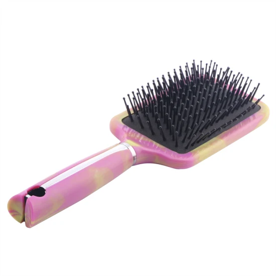 Brosse à cheveux démêlante en plastique à motif de marbre pour tous les types de cheveux humides ou secs