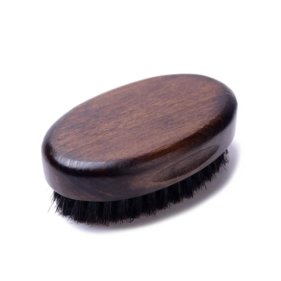 Brosse à barbe en bois d'animaux de brosse à poils naturels de restauration de couleur antique la plus vendue pour les hommes