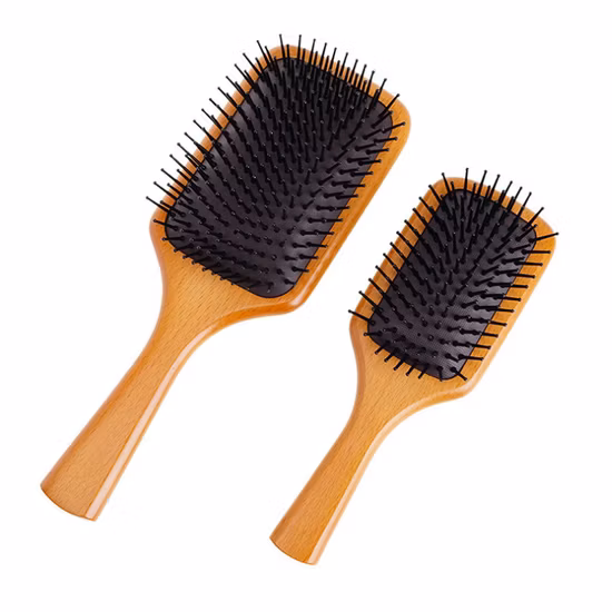 Brosse à cheveux démêlante personnalisée brosse à palette en bois de Massage à coussin d'air de haute qualité