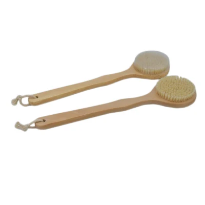 Brosse de corps de bain en bois à manche long personnalisé avec poils