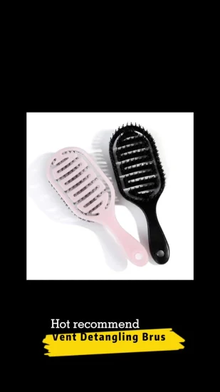 Mini brosse à cheveux coiffante ventilée portable de couleur verte