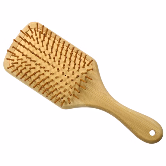 Amazon Hot-Sale-Massage-Hair-Brush-Men Private Label Brosse carrée en bois de bambou