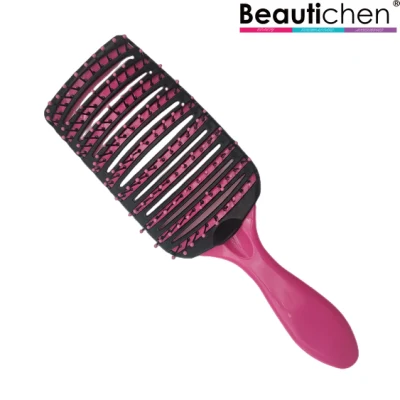 Beautichen Styling Salon Anti-Static Flex Styling Brosse à cheveux en plastique démêlant Brosse à cheveux incurvée ventilée