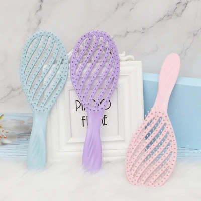 Sèche-cheveux professionnel brosse de ventilation démêlant vente chaude pour brosse à cheveux d'extension de poils en nylon bouclés pour humide et sec