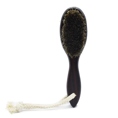 Brosse de nettoyage à poils en bois coiffure hommes brosse à barbe Anti statique barbier peigne de coiffure outils de rasage nouveau manche en bois